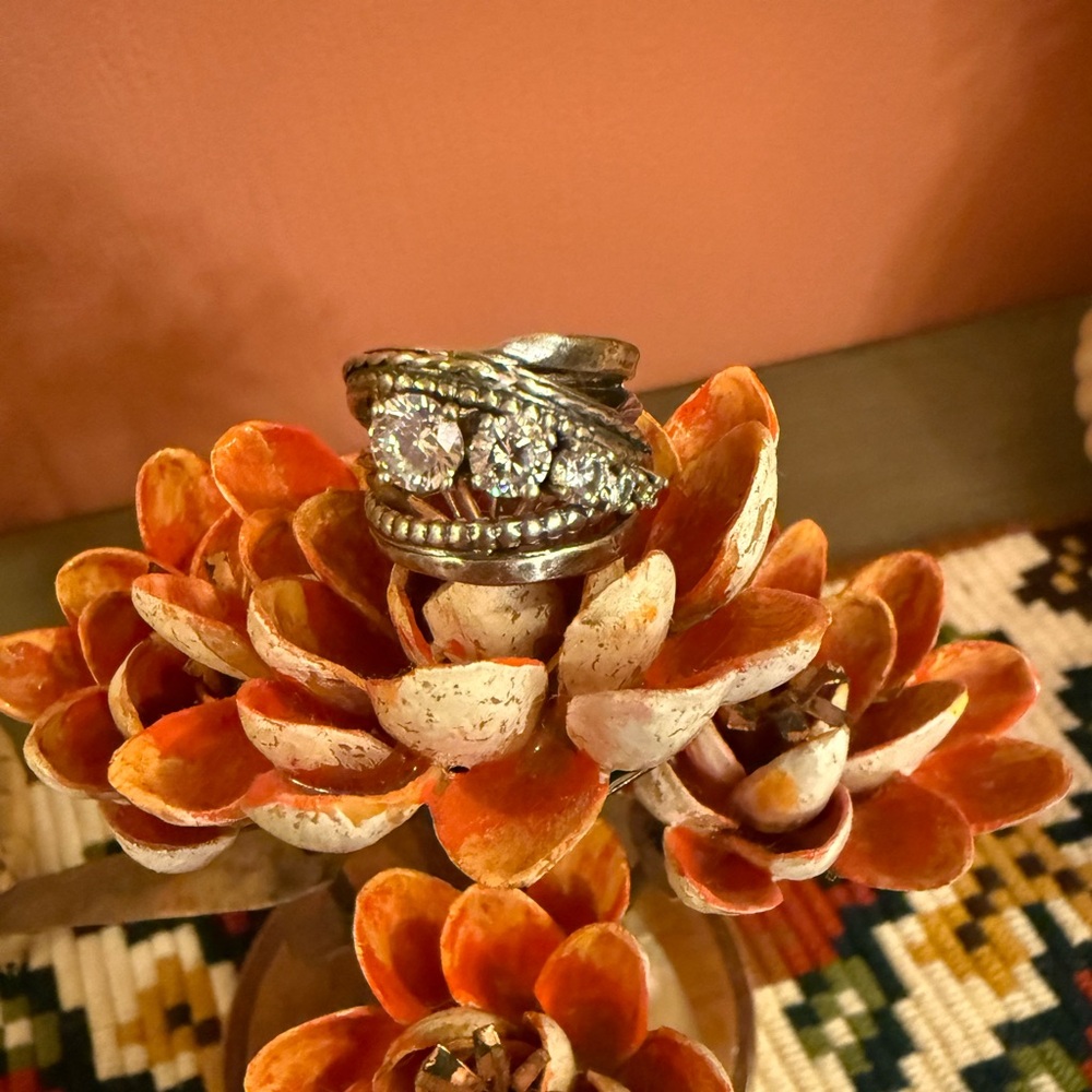 Sterling Silver and Cubic Zirconia Statement Ring